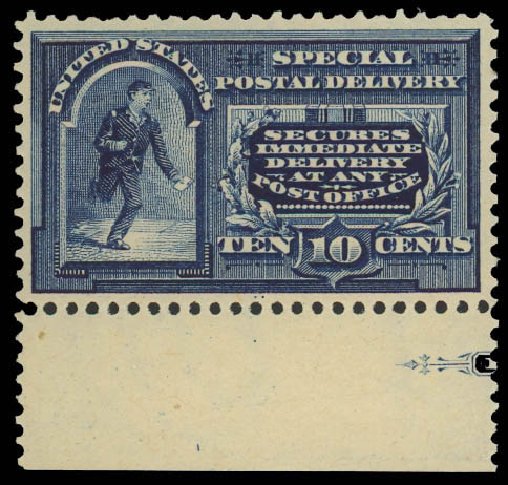Costs of US Stamps Scott Cat. #E5: 10c 1895 Special Delivery. Daniel Kelleher Auctions, Aug 2012, Sale 631, Lot 1644