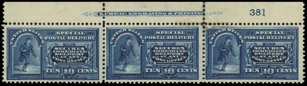 Value of US Stamp Scott Cat. # E5 - 10c 1895 Special Delivery. Daniel Kelleher Auctions, Jul 2011, Sale 625, Lot 1145
