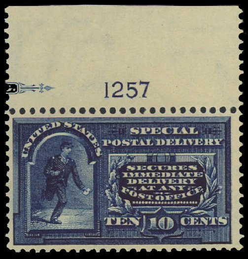 US Stamp Values Scott #E5 - 10c 1895 Special Delivery. Daniel Kelleher Auctions, Aug 2012, Sale 631, Lot 1645