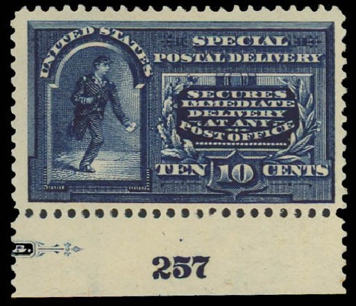 Price of US Stamps Scott Catalogue E5 - 1895 10c Special Delivery. Daniel Kelleher Auctions, Aug 2012, Sale 631, Lot 1646