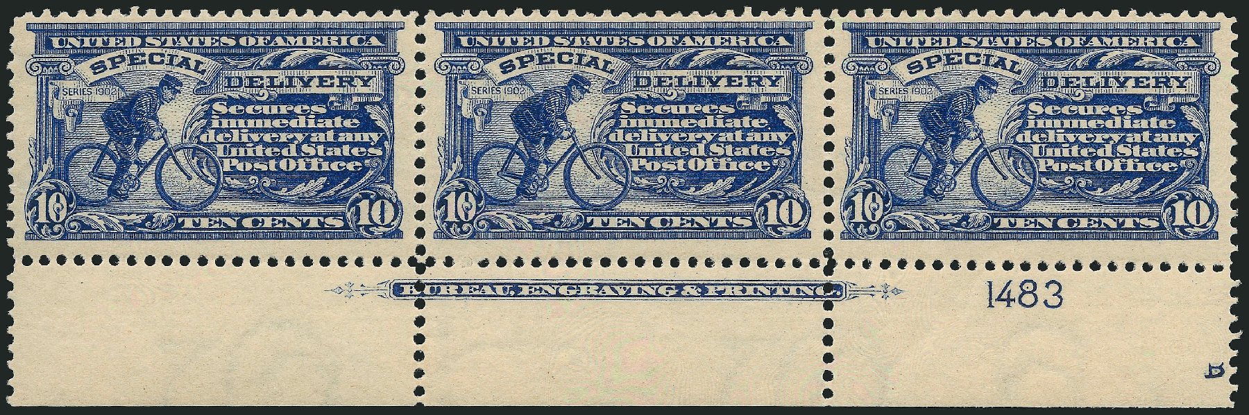 Values of US Stamps Scott Catalog # E6 - 10c 1902 Special Delivery. Robert Siegel Auction Galleries, Jul 2014, Sale 1077, Lot 390
