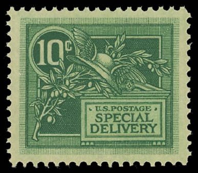 US Stamps Value Scott Catalog E7 - 1908 10c Special Delivery. Daniel Kelleher Auctions, Jul 2011, Sale 625, Lot 1147
