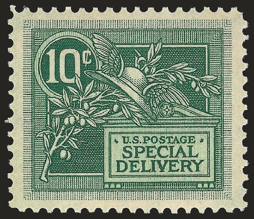Values of US Stamps Scott Catalogue # E7: 10c 1908 Special Delivery. Robert Siegel Auction Galleries, Jun 2010, Sale 992, Lot 2597