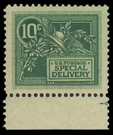 Cost of US Stamps Scott Catalog E7 - 10c 1908 Special Delivery. Daniel Kelleher Auctions, Aug 2012, Sale 631, Lot 1650