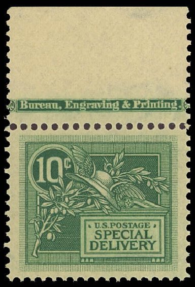 Cost of US Stamp Scott Catalogue #E7 - 1908 10c Special Delivery. Daniel Kelleher Auctions, Jun 2012, Sale 630, Lot 2001