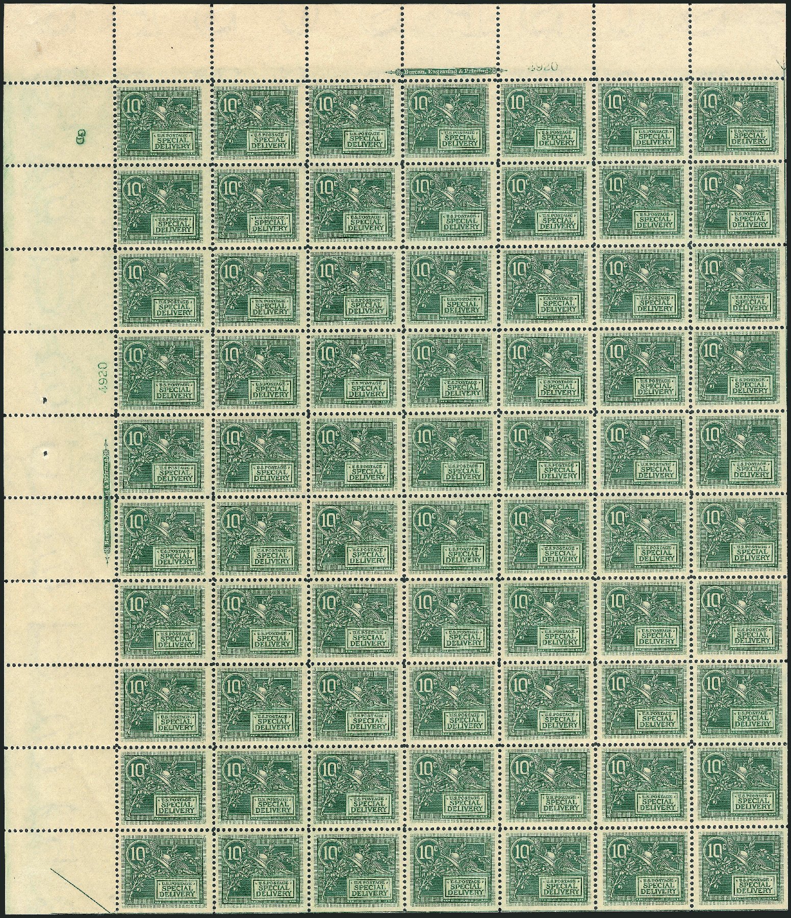US Stamp Prices Scott Cat. # E7: 1908 10c Special Delivery. Robert Siegel Auction Galleries, Mar 2011, Sale 1007, Lot 2942
