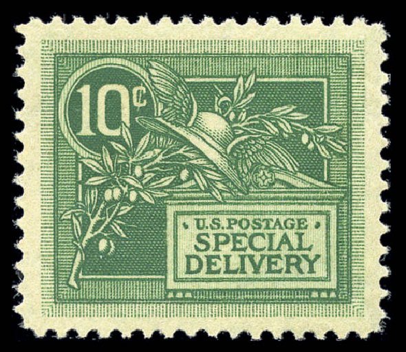 Value of US Stamps Scott Catalogue #E7: 10c 1908 Special Delivery. Matthew Bennett International, Sep 2010, Sale 331, Lot 886