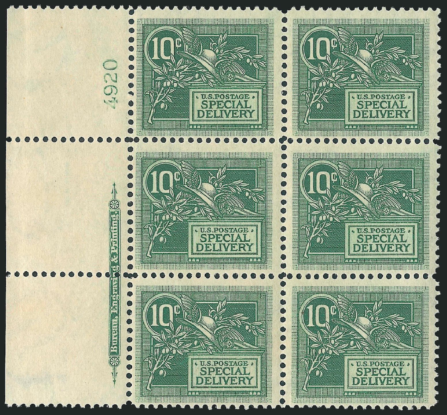 Costs of US Stamp Scott Catalog #E7: 1908 10c Special Delivery. Robert Siegel Auction Galleries, Oct 2010, Sale 997, Lot 6206