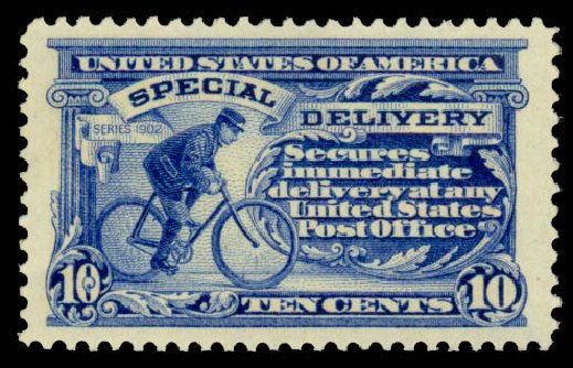 Values of US Stamp Scott Catalog E8 - 10c 1911 Special Delivery. Daniel Kelleher Auctions, Sep 2013, Sale 639, Lot 459