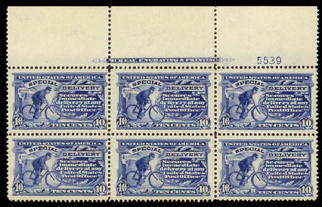 Values of US Stamps Scott Cat. E8 - 1911 10c Special Delivery. Daniel Kelleher Auctions, Oct 2011, Sale 626, Lot 581