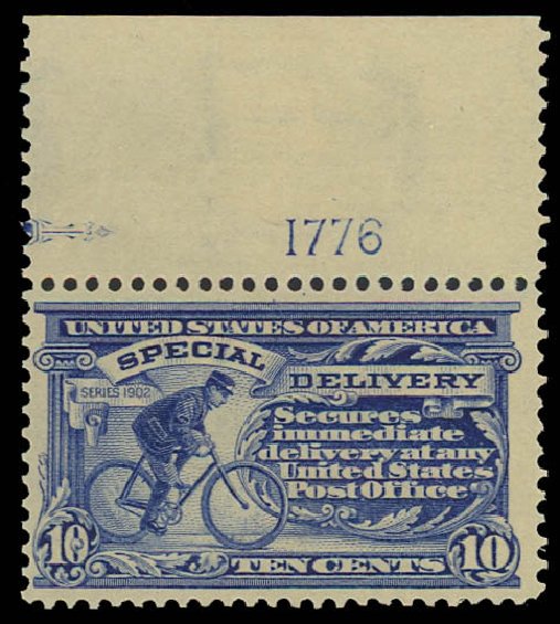 Costs of US Stamp Scott Cat. # E8 - 1911 10c Special Delivery. Daniel Kelleher Auctions, Aug 2012, Sale 631, Lot 1654