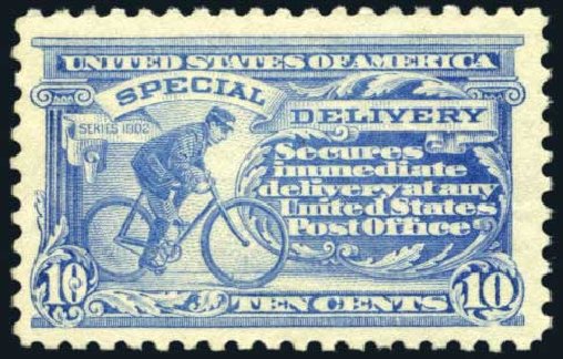 Values of US Stamps Scott #E9 - 10c 1914 Special Delivery. Harmer-Schau Auction Galleries, May 2014, Sale 101, Lot 207