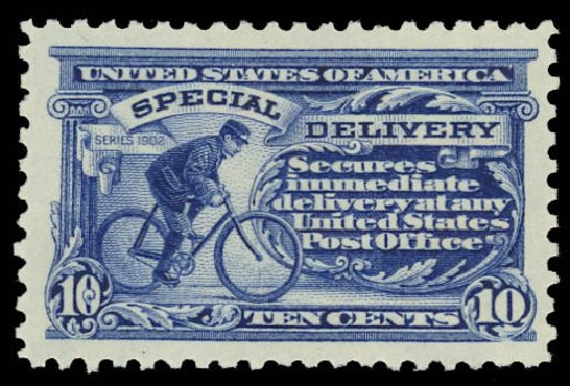 Value of US Stamps Scott E9: 1914 10c Special Delivery. Daniel Kelleher Auctions, Aug 2012, Sale 631, Lot 1657