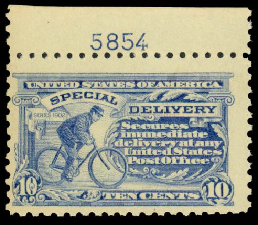 Value of US Stamp Scott #E9: 1914 10c Special Delivery. Daniel Kelleher Auctions, Sep 2013, Sale 639, Lot 460
