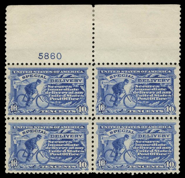 Prices of US Stamps Scott E9 - 1914 10c Special Delivery. Daniel Kelleher Auctions, Oct 2014, Sale 660, Lot 2525