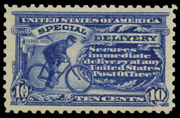 Costs of US Stamp Scott Catalogue # E9: 10c 1914 Special Delivery. Daniel Kelleher Auctions, Oct 2011, Sale 626, Lot 583