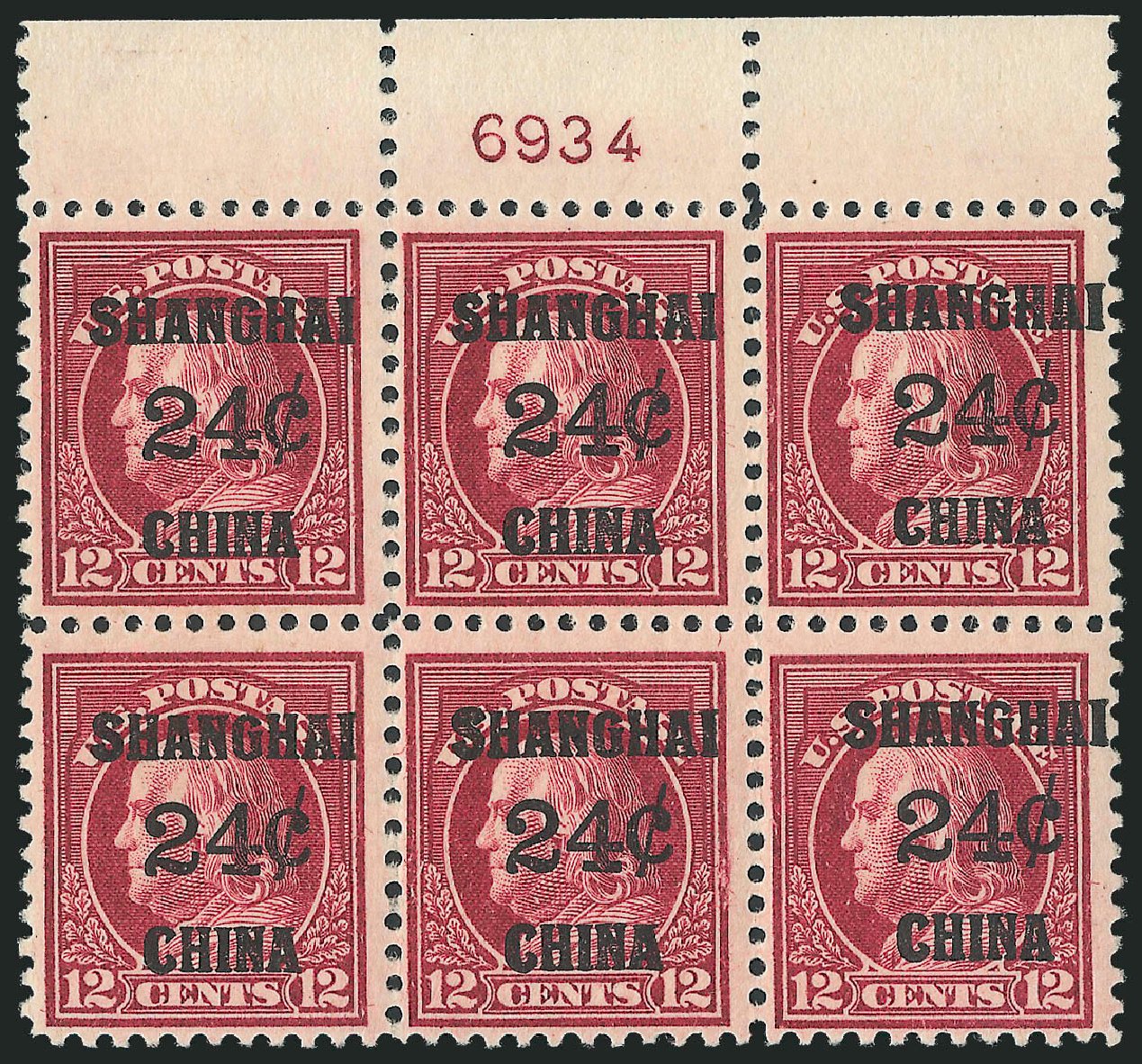 Cost of US Stamps Scott K11 - 1919 24c China Shanghai on 12c. Robert Siegel Auction Galleries, Oct 2010, Sale 997, Lot 6242