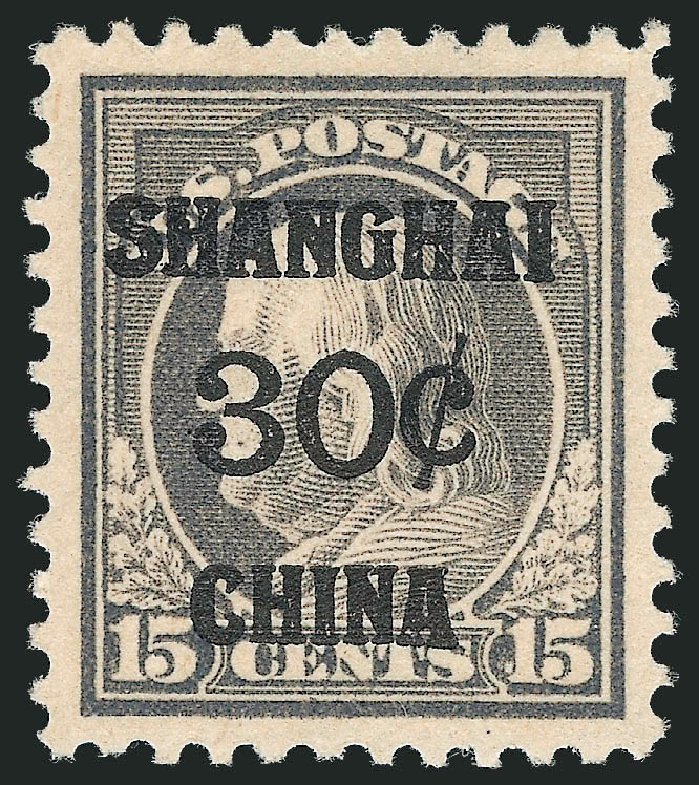 Costs of US Stamp Scott K12 - 30c 1919 China Shanghai on 15c. Robert Siegel Auction Galleries, Oct 2011, Sale 1014, Lot 2332
