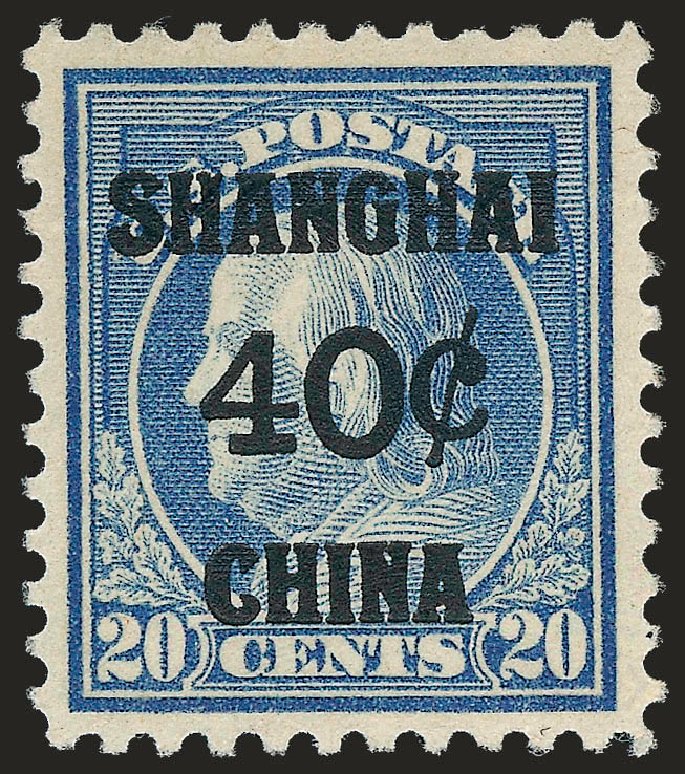 US Stamps Prices Scott K13: 1919 40c China Shanghai on 20c. Robert Siegel Auction Galleries, Apr 2010, Sale 984, Lot 1145