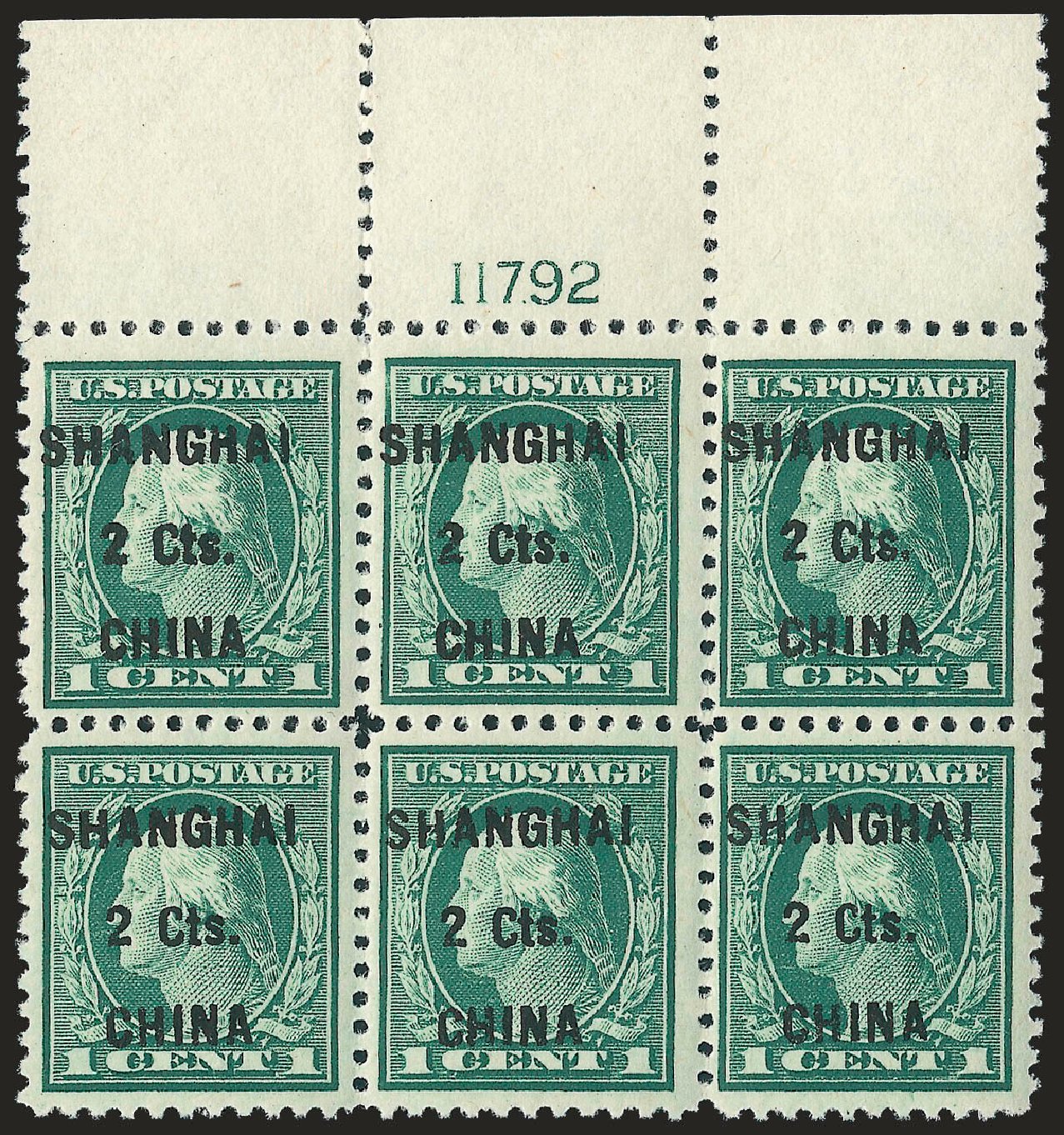 Cost of US Stamp Scott Catalog # K17 - 1922 2c China Shanghai on 1c. Robert Siegel Auction Galleries, Apr 2010, Sale 984, Lot 1148