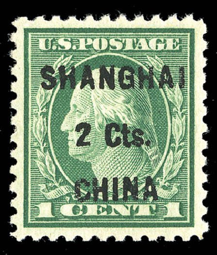 Prices of US Stamps Scott K17: 1922 2c China Shanghai on 1c. Matthew Bennett International, Sep 2012, Sale 345, Lot 391