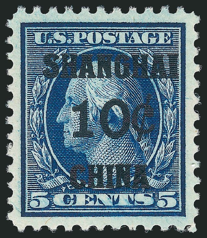 US Stamp Prices Scott Catalogue #K5: 1919 10c China Shanghai on 5c. Robert Siegel Auction Galleries, Dec 2012, Sale 1037, Lot 2318