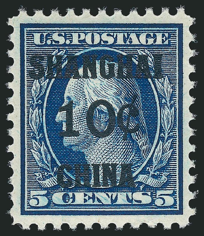 Values of US Stamps Scott Catalogue K5 - 10c 1919 China Shanghai on 5c. Robert Siegel Auction Galleries, Dec 2012, Sale 1037, Lot 2319