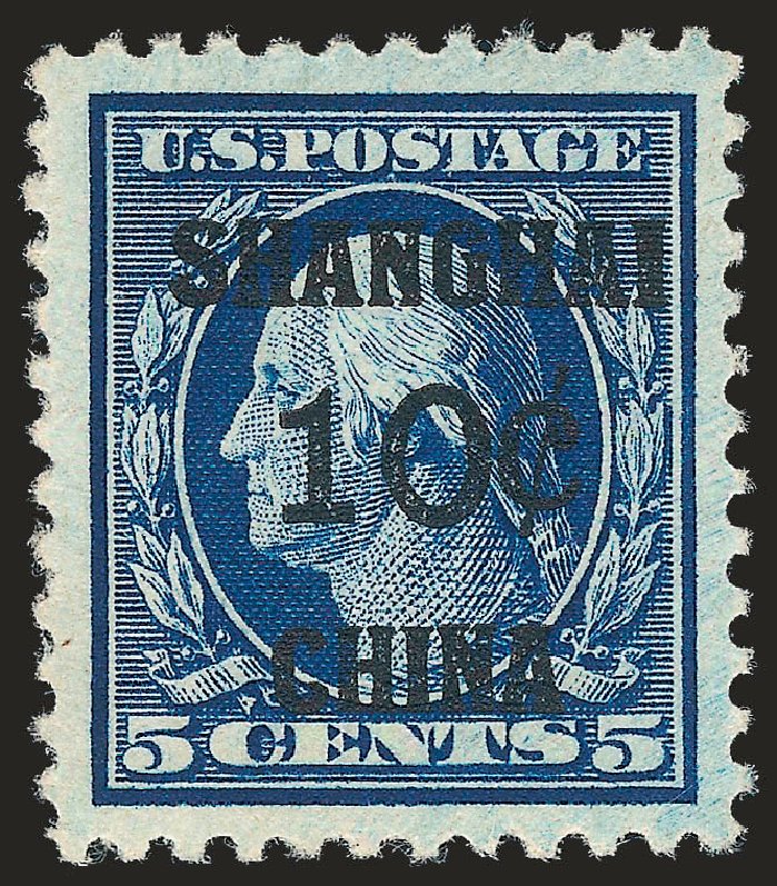 Value of US Stamp Scott Catalogue #K5 - 1919 10c China Shanghai on 5c. Robert Siegel Auction Galleries, Jun 2010, Sale 992, Lot 2620