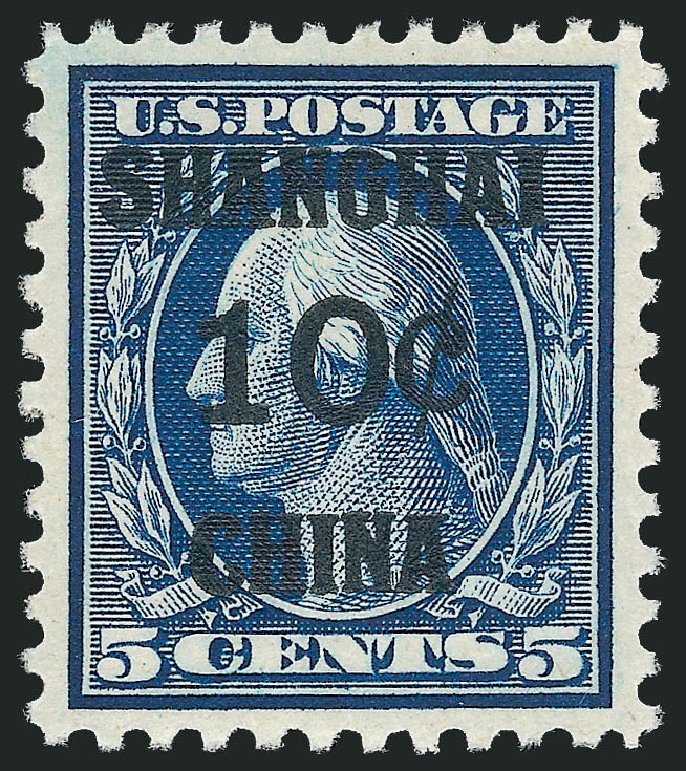 US Stamp Price Scott Cat. #K5: 10c 1919 China Shanghai on 5c. Robert Siegel Auction Galleries, Jun 2009, Sale 975, Lot 2215