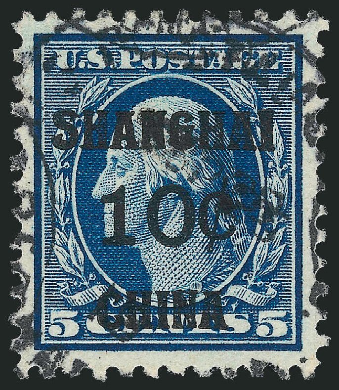 US Stamp Prices Scott Cat. # K5: 1919 10c China Shanghai on 5c. Robert Siegel Auction Galleries, Oct 2011, Sale 1014, Lot 2322