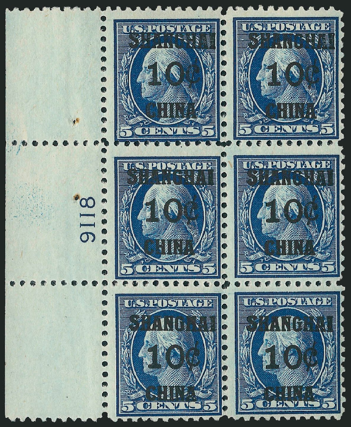 US Stamp Prices Scott Catalog #K5 - 1919 10c China Shanghai on 5c. Robert Siegel Auction Galleries, Mar 2012, Sale 1019, Lot 962