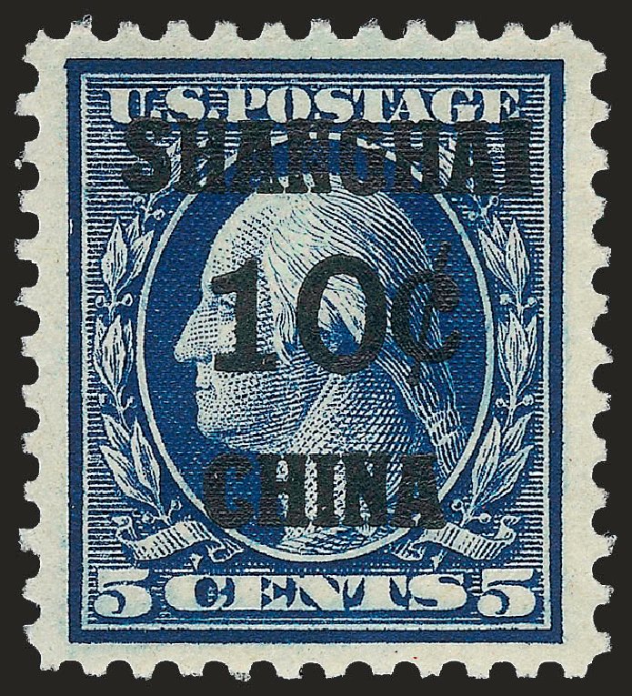 Costs of US Stamps Scott K5: 1919 10c China Shanghai on 5c. Robert Siegel Auction Galleries, Dec 2008, Sale 967, Lot 5132
