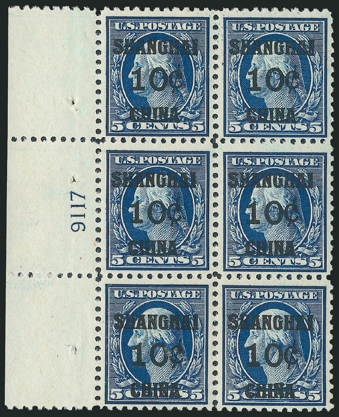 US Stamp Prices Scott Catalog K5: 1919 10c China Shanghai on 5c. Robert Siegel Auction Galleries, Jun 2012, Sale 1026, Lot 1533