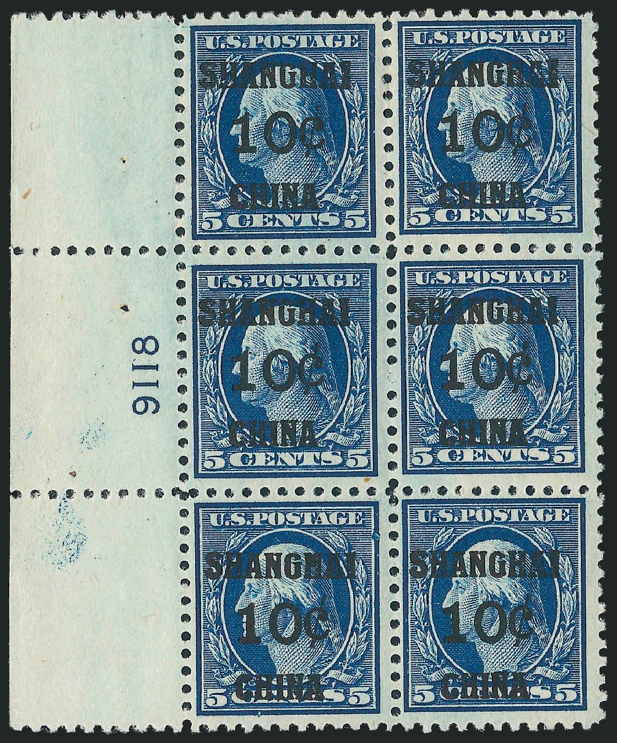 Values of US Stamps Scott Catalogue #K5 - 10c 1919 China Shanghai on 5c. Robert Siegel Auction Galleries, Oct 2010, Sale 997, Lot 6236