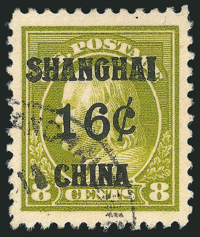 US Stamp Value Scott Cat. #K8: 16c 1919 China Shanghai on 8c. Robert Siegel Auction Galleries, Mar 2013, Sale 1040, Lot 2148