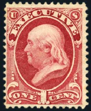 US Stamps Prices Scott Catalogue # O10: 1873 1c Executive Official. Harmer-Schau Auction Galleries, Jun 2008, Sale 78, Lot 1740