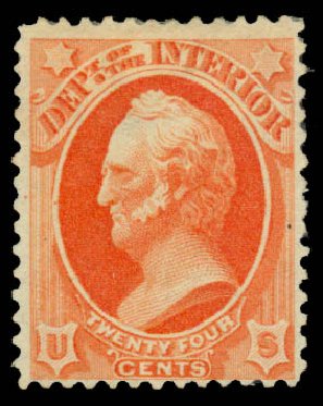 US Stamp Price Scott Catalogue #O103: 1879 24c Interior Official. Daniel Kelleher Auctions, Sep 2013, Sale 639, Lot 478