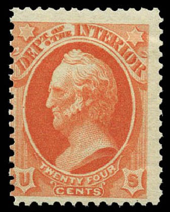 US Stamp Prices Scott Catalogue # O103 - 24c 1879 Interior Official. Matthew Bennett International, Mar 2011, Sale 337, Lot 3199