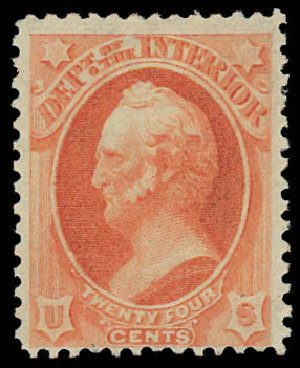US Stamp Price Scott Cat. #O103: 1879 24c Interior Official. Daniel Kelleher Auctions, Jul 2011, Sale 625, Lot 1170