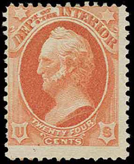 US Stamp Value Scott Catalogue #O103: 24c 1879 Interior Official. H.R. Harmer, Nov 2013, Sale 3004, Lot 1401