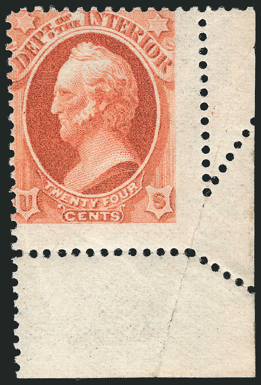 Prices of US Stamps Scott Catalog # O103: 1879 24c Interior Official. Robert Siegel Auction Galleries, Oct 2011, Sale 1014, Lot 2371