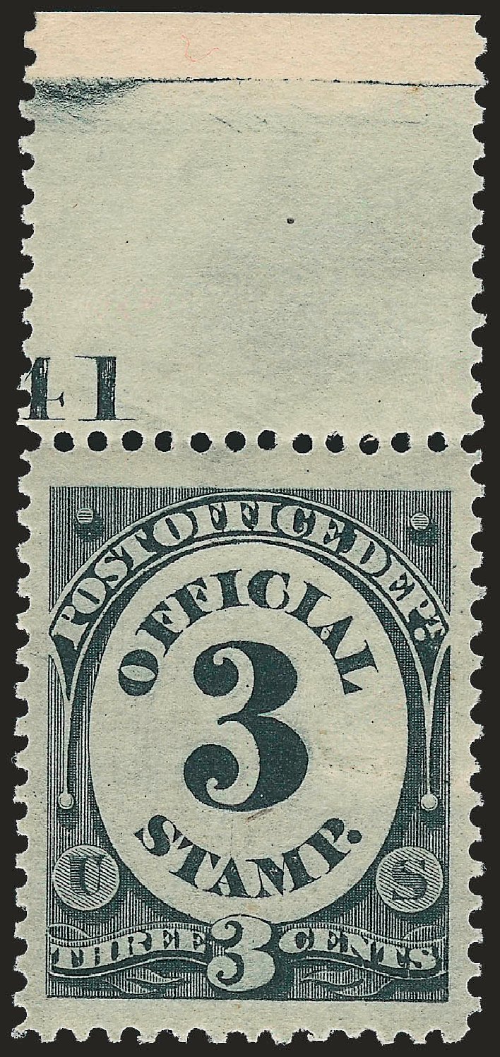 US Stamp Values Scott Catalogue #O108 - 3c 1879 Post Office Official. Robert Siegel Auction Galleries, Jun 2009, Sale 975, Lot 2244