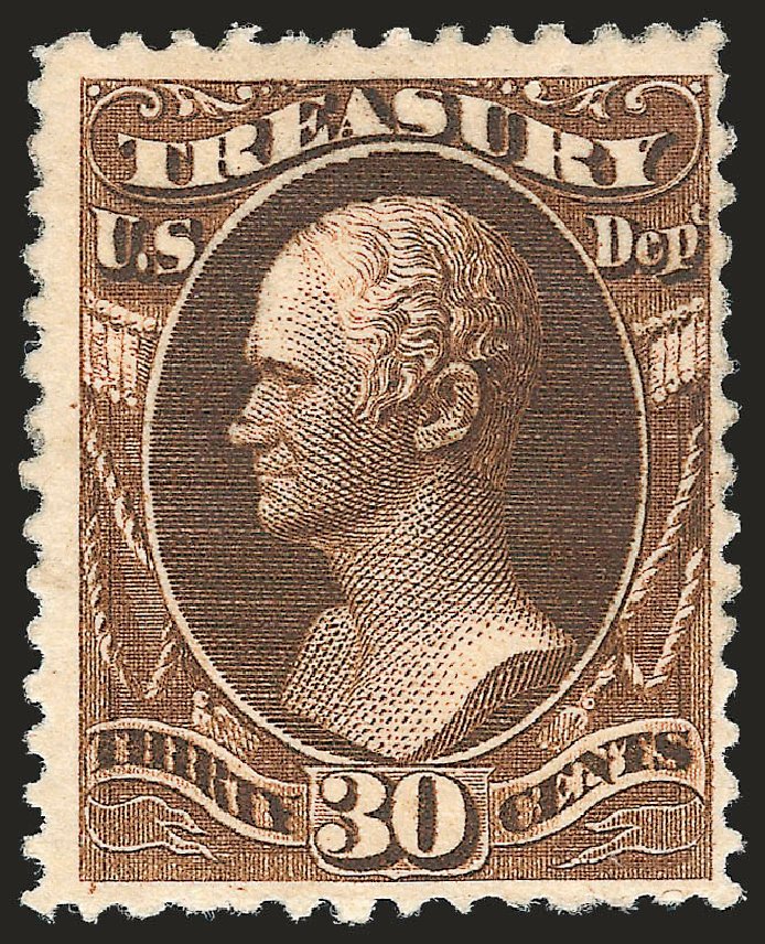 Value of US Stamps Scott # O112: 1879 30c Treasury Official. Robert Siegel Auction Galleries, Apr 2010, Sale 984, Lot 1164