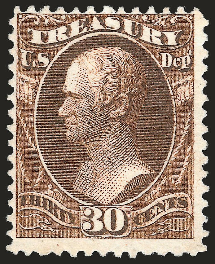 US Stamp Value Scott Cat. #O112 - 1879 30c Treasury Official. Robert Siegel Auction Galleries, Apr 2010, Sale 984, Lot 1165