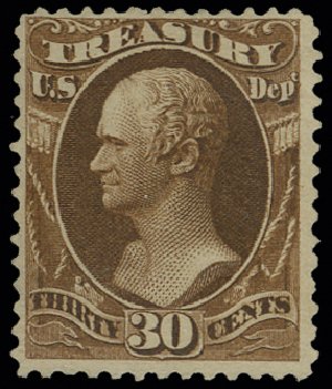 US Stamps Price Scott Catalogue # O112: 30c 1879 Treasury Official. H.R. Harmer, May 2014, Sale 3005, Lot 1423