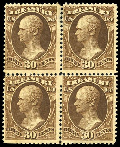 US Stamps Values Scott #O112: 30c 1879 Treasury Official. Matthew Bennett International, Mar 2011, Sale 336, Lot 1426