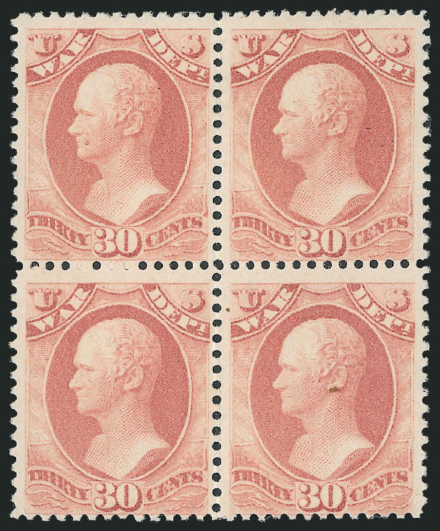 Values of US Stamp Scott Cat. O120: 1879 30c War Official. Robert Siegel Auction Galleries, Dec 2010, Sale 1003, Lot 5490