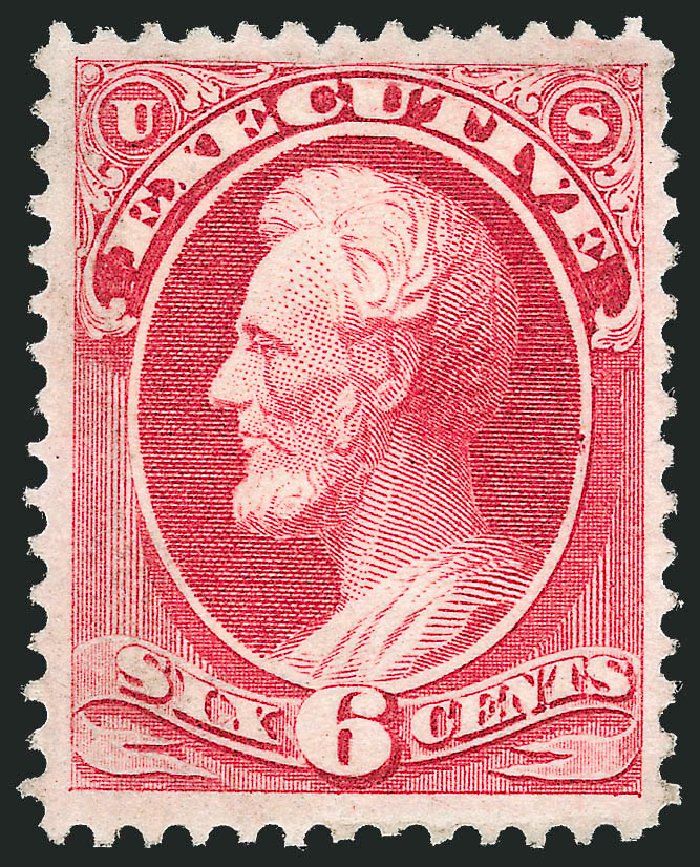 Values of US Stamps Scott Catalog O13: 1873 6c Executive Official. Robert Siegel Auction Galleries, Dec 2011, Sale 1017, Lot 958