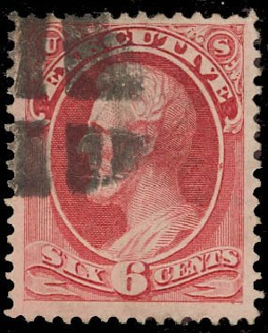 Values of US Stamps Scott Catalogue # O13: 1873 6c Executive Official. Daniel Kelleher Auctions, Oct 2012, Sale 632, Lot 1565