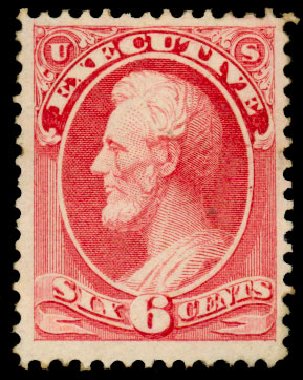 US Stamps Price Scott #O13 - 1873 6c Executive Official. Daniel Kelleher Auctions, Dec 2013, Sale 640, Lot 595